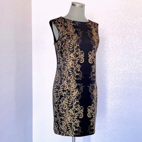 SANDRA DARREN Golden Pattern Women Dress - Picture 2 of 3
